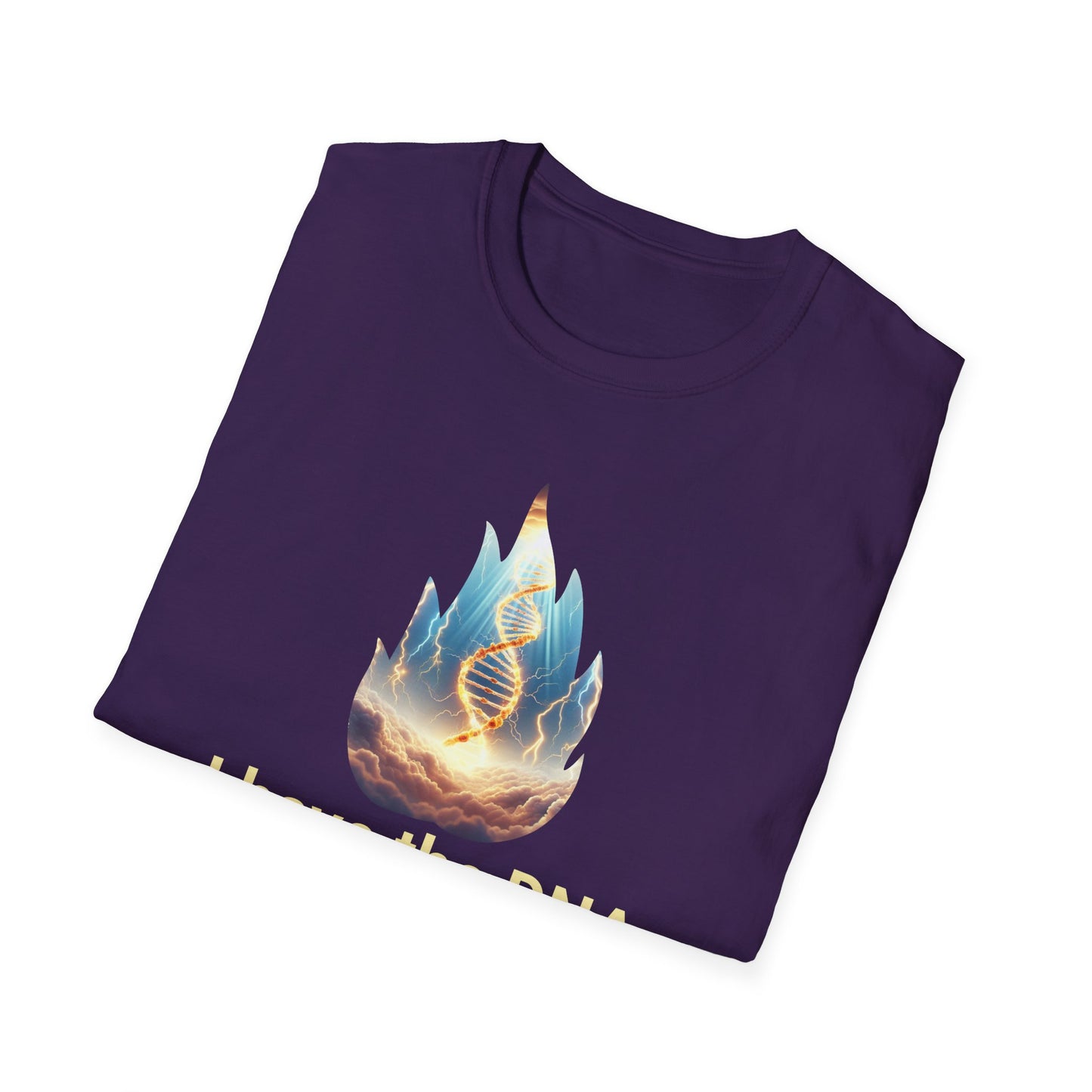 Christian Flame DNA T-Shirt — Faith & Science Inspired Graphic Tee, Unique Christian Gift