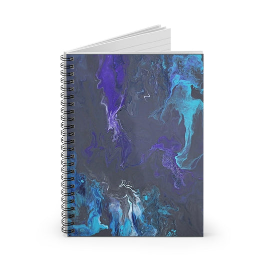 Acrylic Pouring Spiral Notebook - Ruled Line, Sketchbook, Art Journal, Creative Writing, Bold Eye Catching Design