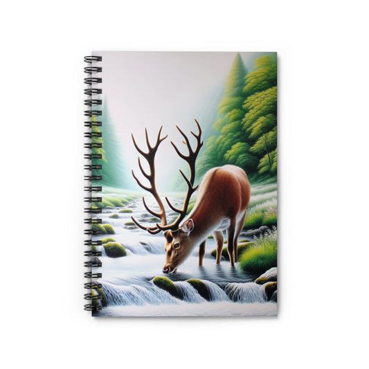 Nature-Inspired Spiral Notebook - Wildlife Scene with Deer