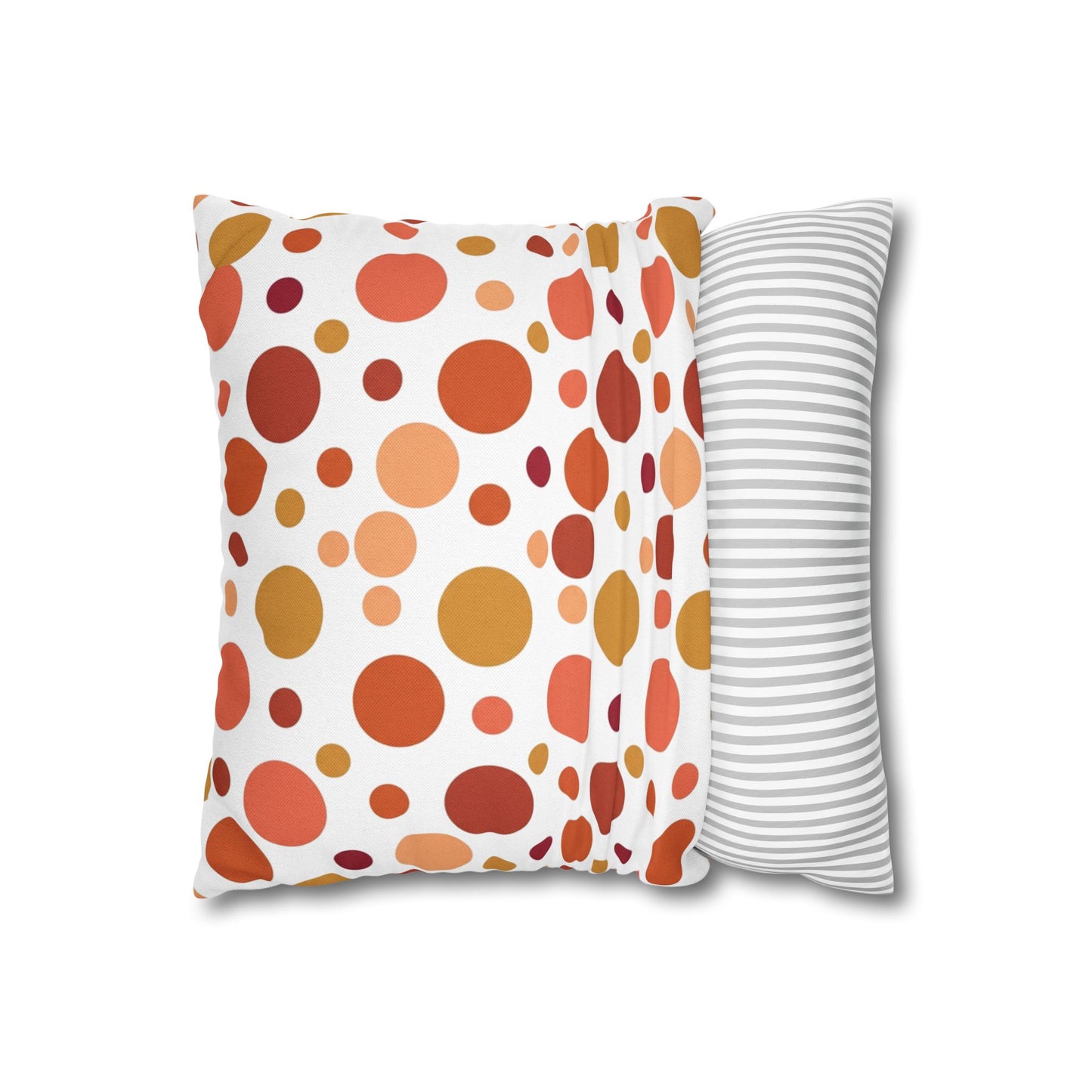 Retro polka dot throw pillow cover in warm autumn dots