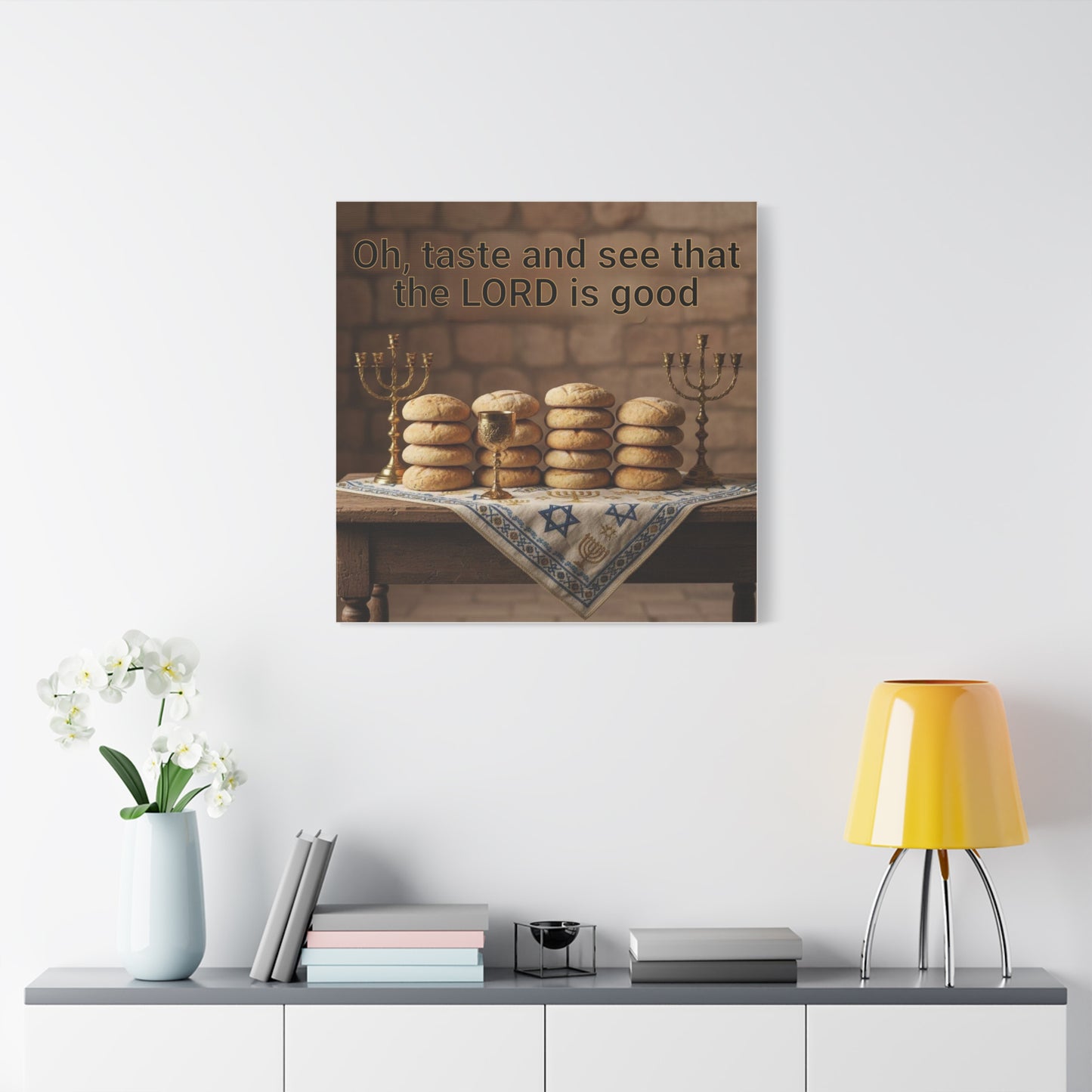 Faith Kitchen & Dining Canvas Art - Religious Home Blessing Stretched Matte Wall Decor
