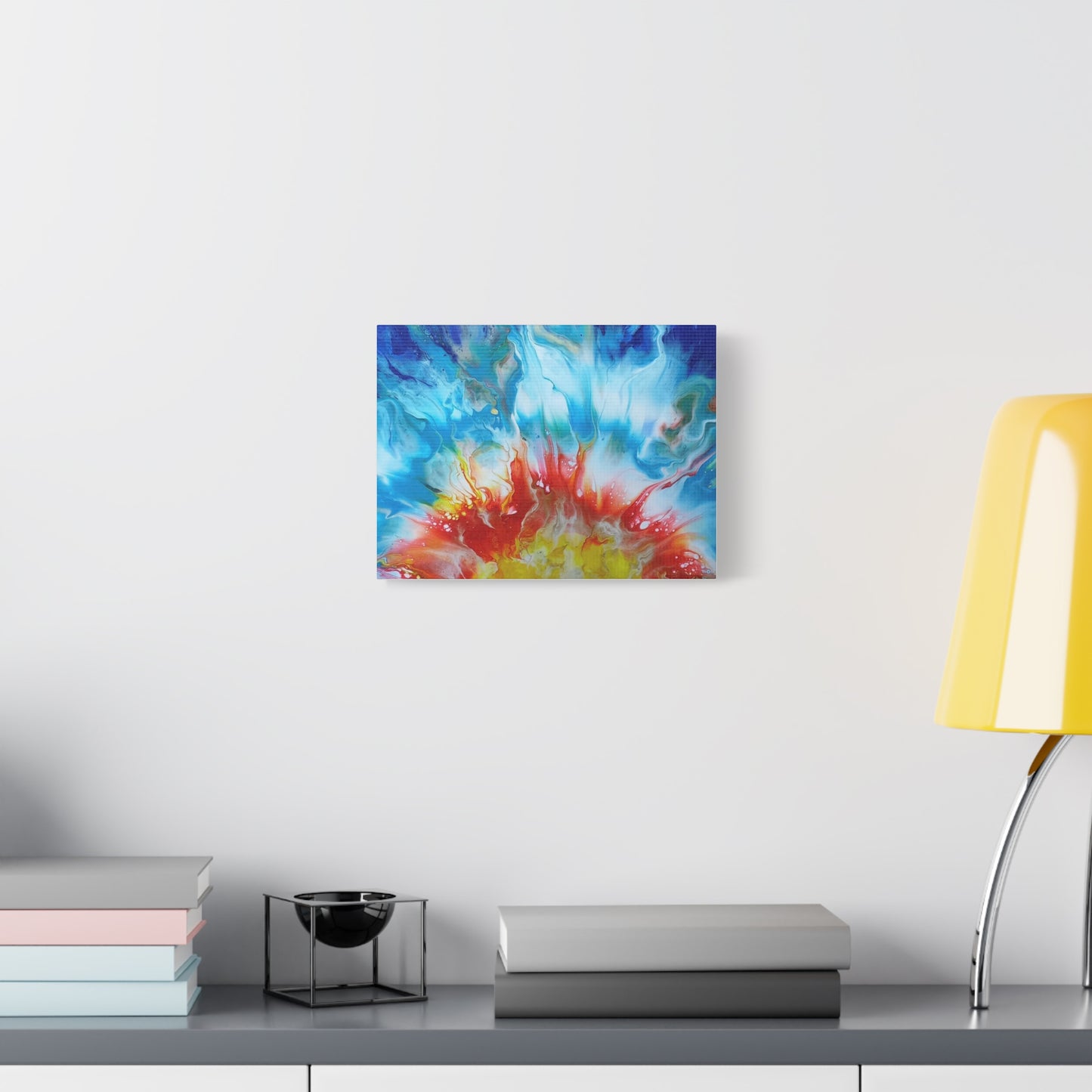 " The First Sunrise" - Acrylic pour painting - Vibrant Abstract Canvas Art Print - Color Explosion Decor