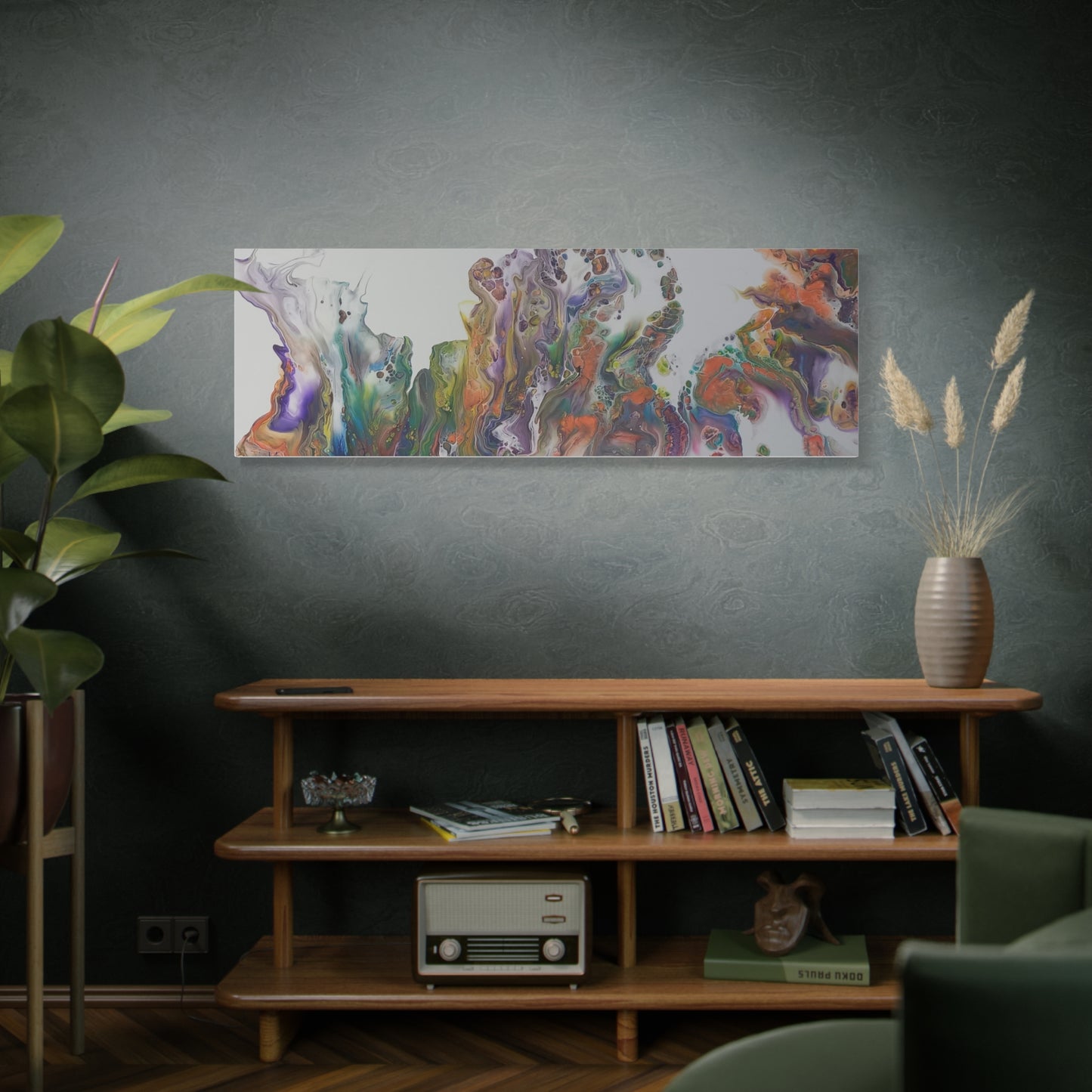 "An overflow of goodness" - Abstract acrylic pour - Colorful Wall Art Canvas - Matte Stretched Print