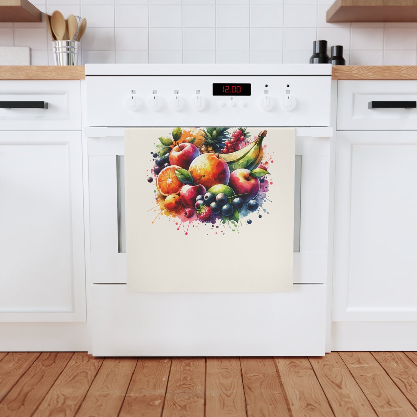 Vibrant Fruit Design 100% Organic Cotton Tea Towel