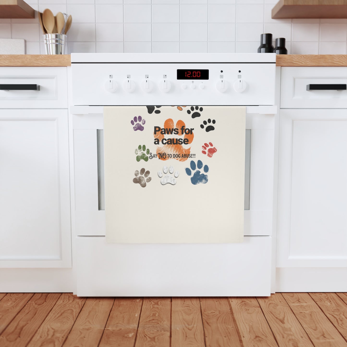 Paw Print Cotton Tea Towel - Perfect for Pet Lovers and Dog Enthusiasts