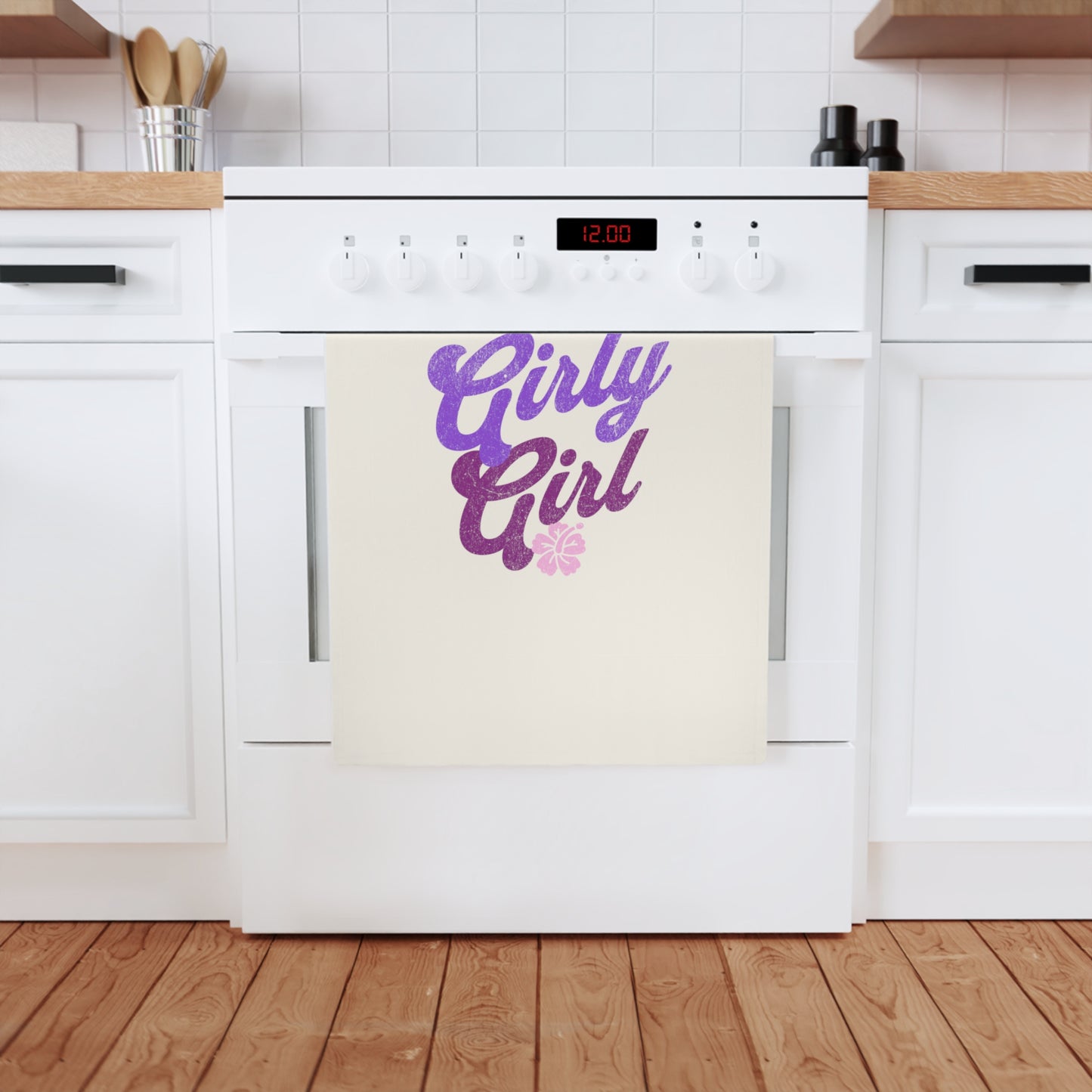 Girly Girl Cotton Tea Towel - Stylish & Fun Kitchen Decor