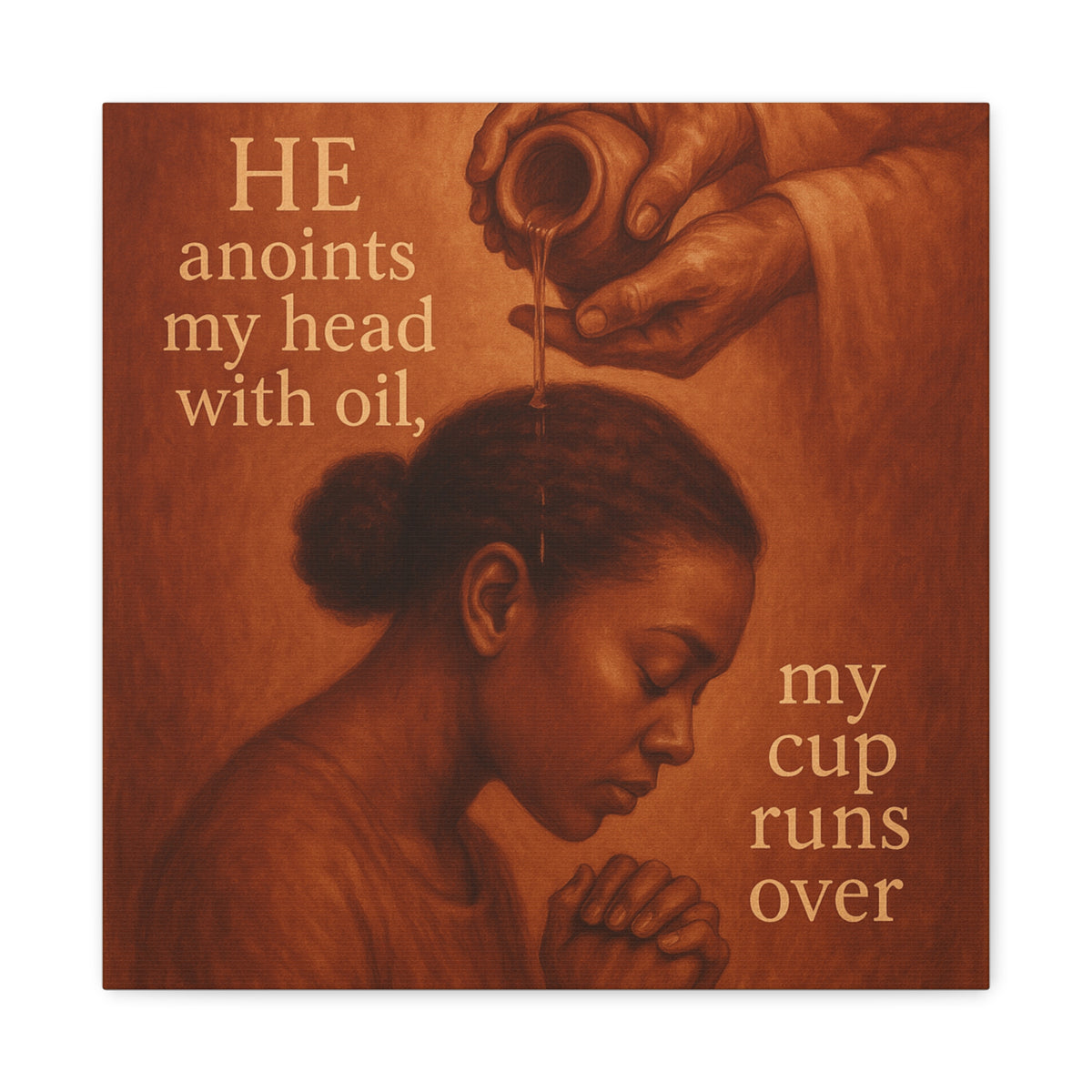 Christian African American Canvas Art - Bible Verse Inspired Stretched Matte Wall Decor