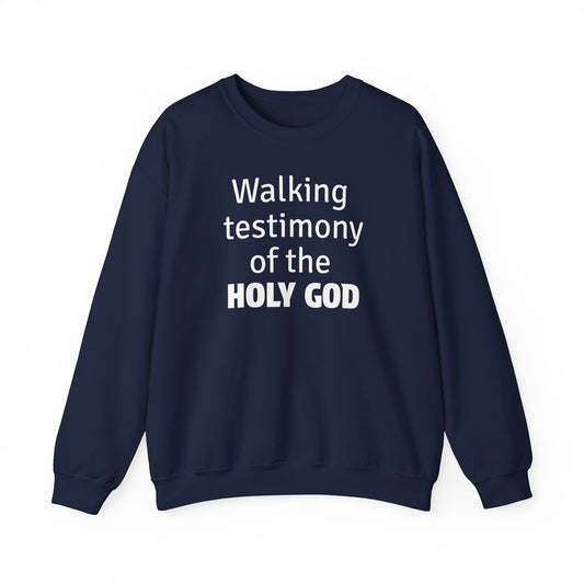 Cozy Unisex Heavy Blend Crewneck Sweatshirt 'Walking Testimony of the Holy God' - Inspire par Dieu