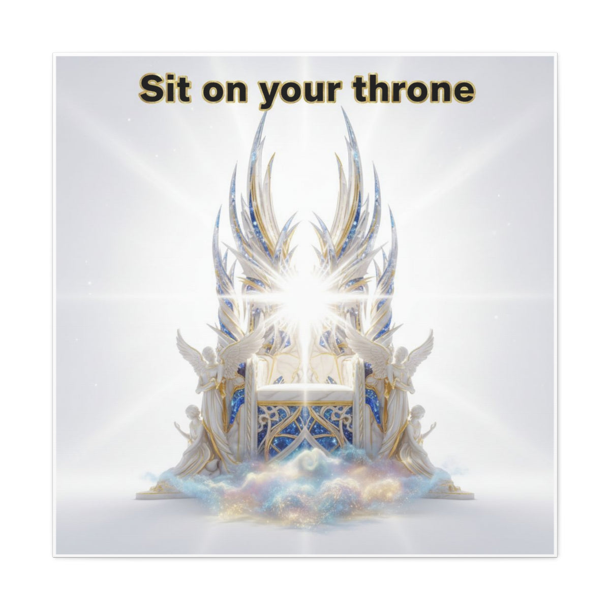 Radiant Throne Canvas Art - Inspirational Message Modern Stretched Matte Wall Decor