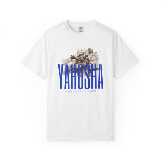 Yahusha Faith T-Shirt — Vintage Prayer Hands Graphic