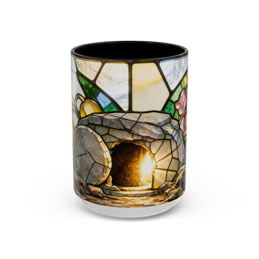 Stained Glass Garden Accent Mug – Floral Lily of the Valley Sunrise 11/15oz