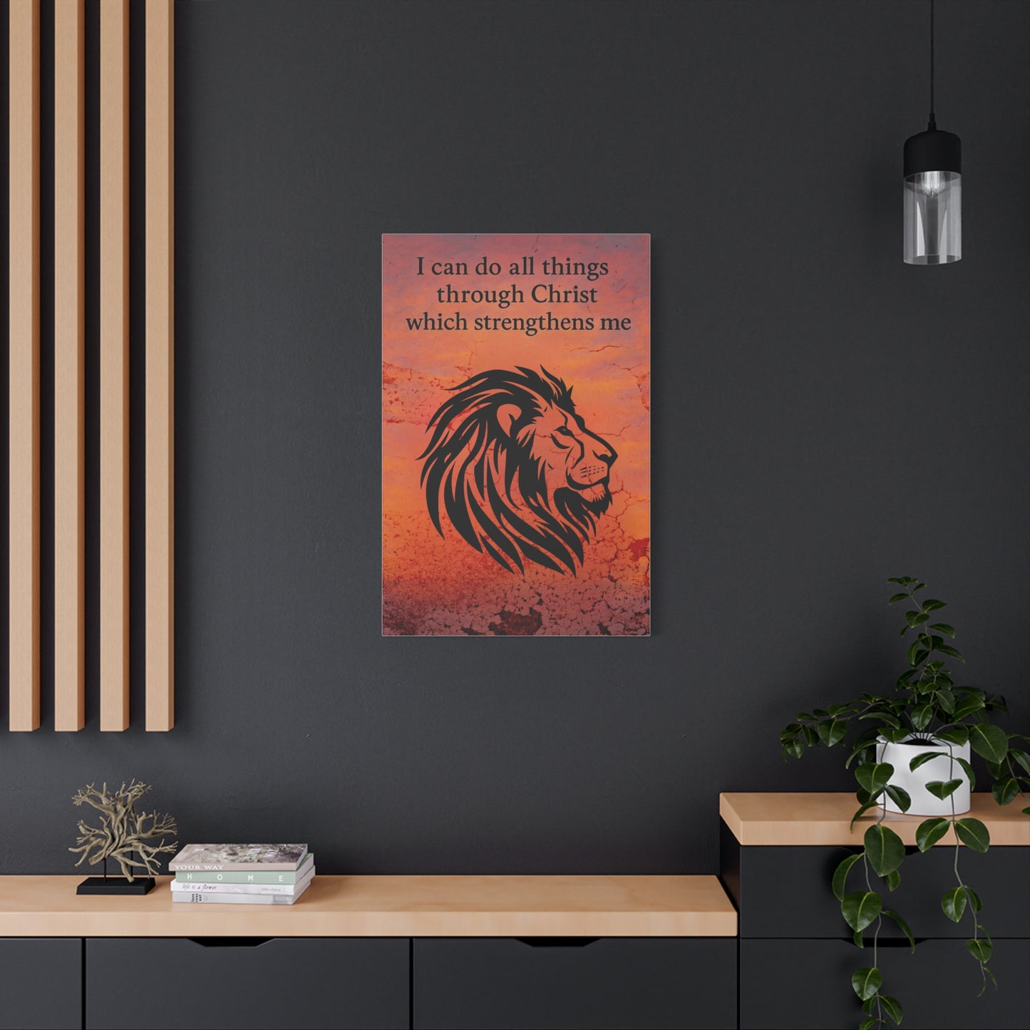 Inspirational Wall Art, Motivational Wall Decor, Christian Home Decor, Lion Artwork, Bible Verse Wall Art, Uplifting Gift