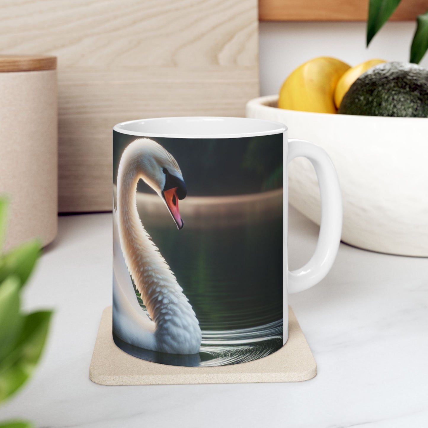 Swan Serenity Ceramic Mug — Peaceful Lake Morning Coffee Cup (11oz/15oz)