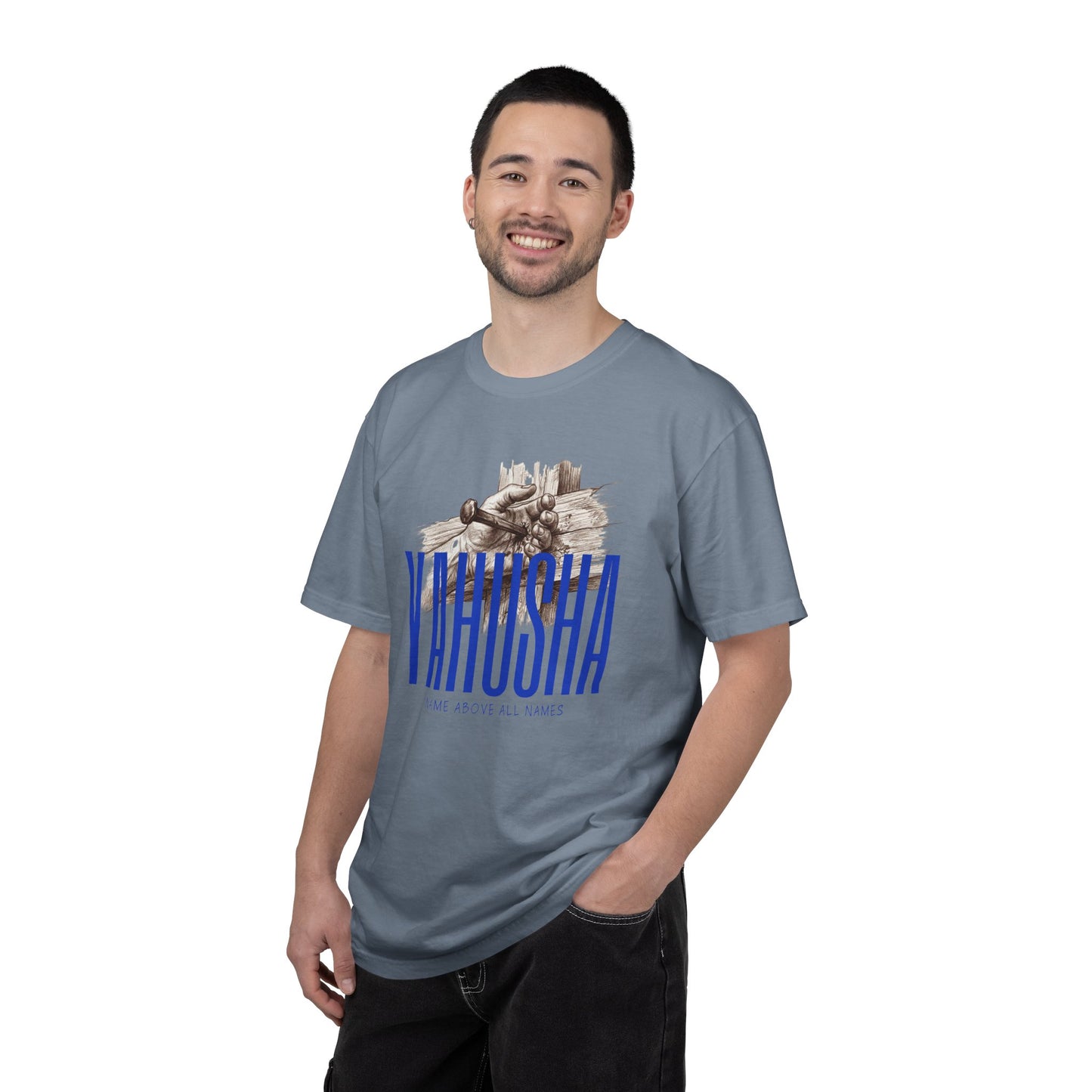 Yahusha Faith T-Shirt — Vintage Prayer Hands Graphic