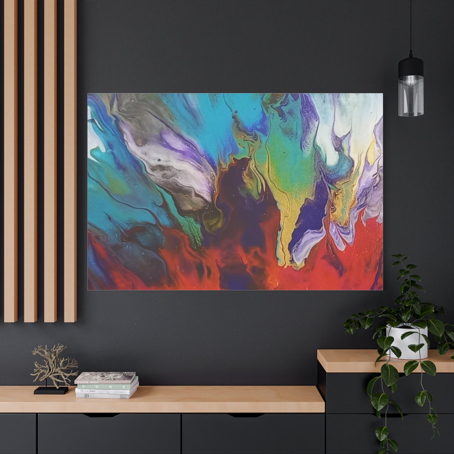 "The First Sunset" - Vibrant Abstract Canvas Art - Matte Stretched Wall Decor for Modern Spaces