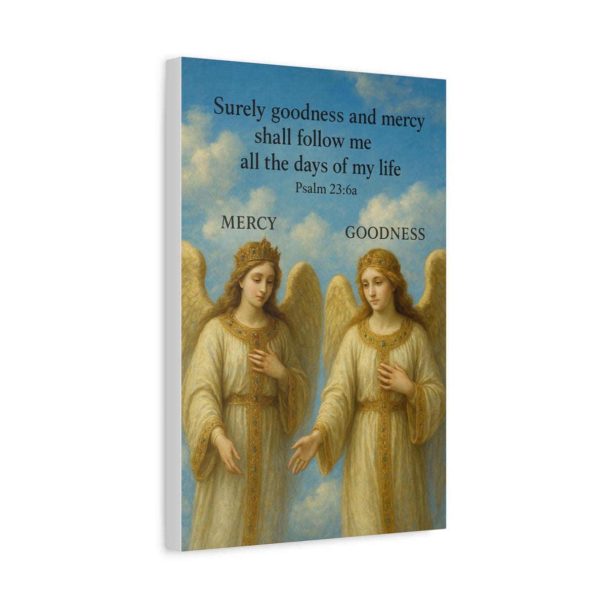 Divine Serenity Angelic Canvas Art - Spiritual Christian Stretched Matte Wall Decor