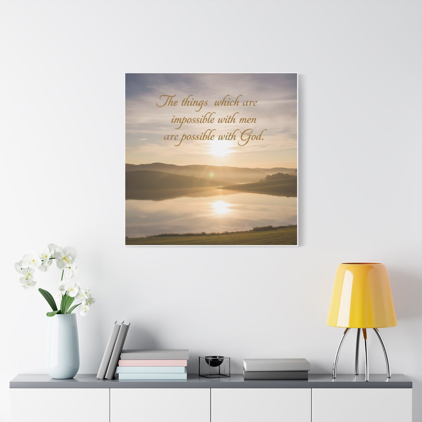 Positive Quote Canvas Art - Faith Landscape Stretched Matte Wall Decor