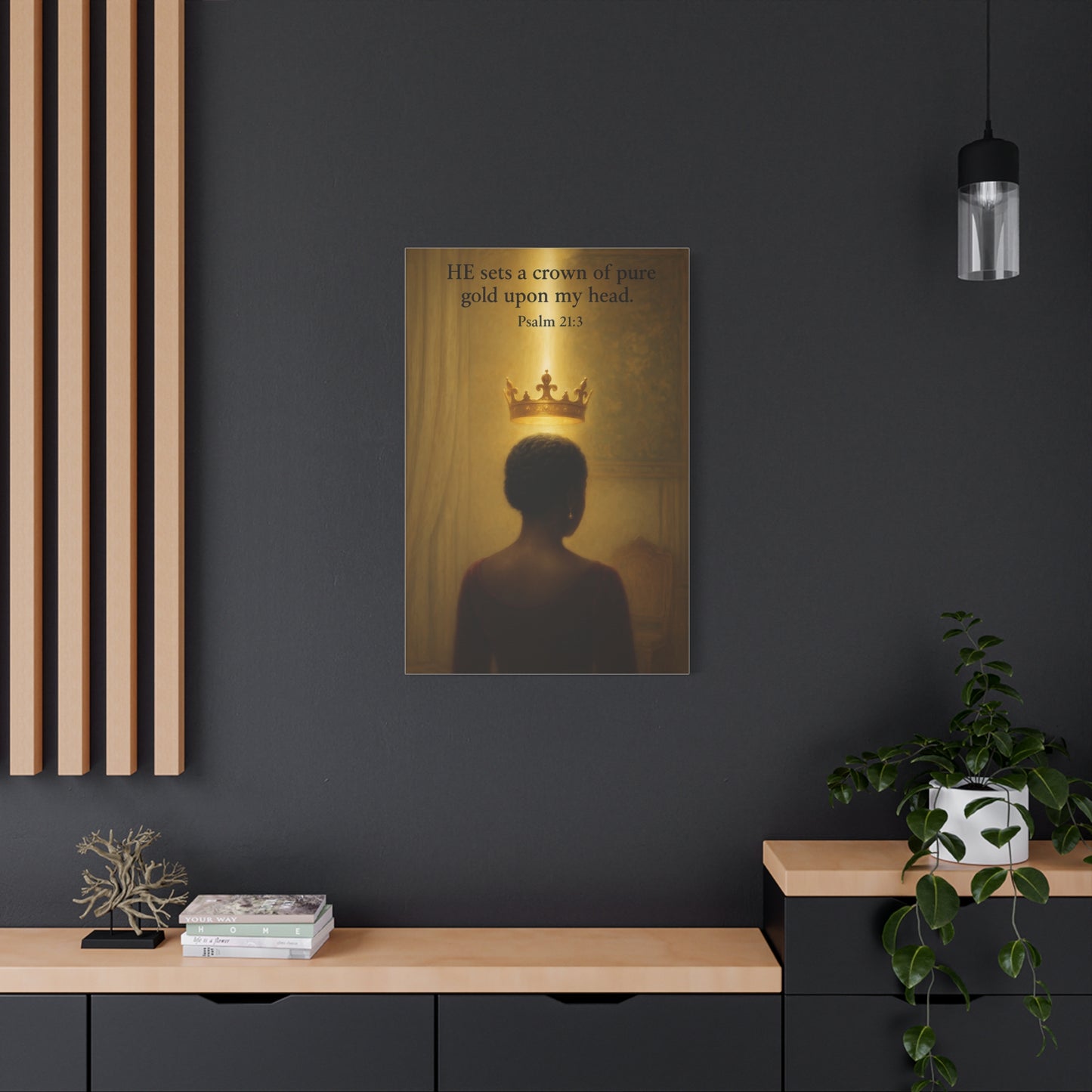 Inspirational Wall Art, African Queen Crowned by GOD, Christian Art