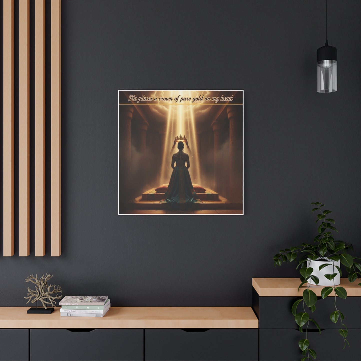 Crown of Gold Canvas Art - Spiritual Inspirational Stretched Matte Wall Decor