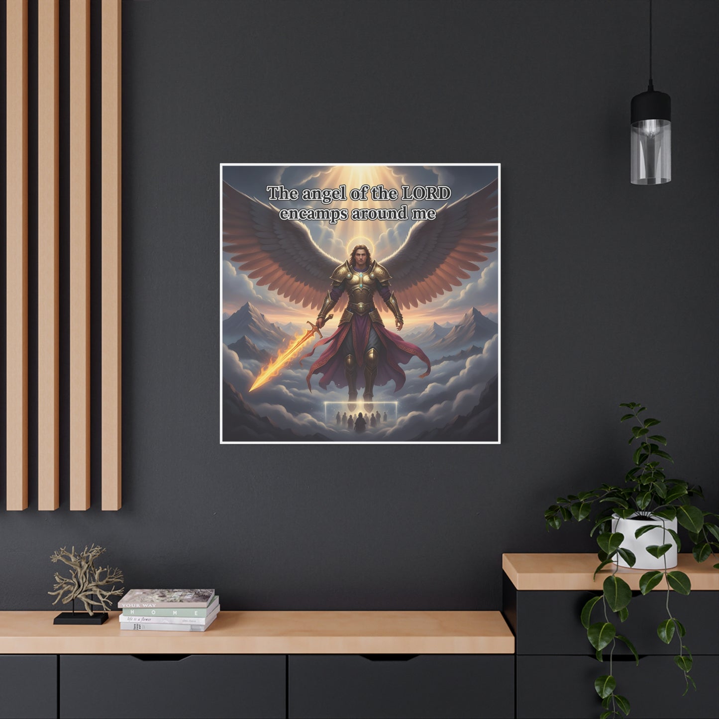 Angel Print Inspirational Wall Art Canvas — Christian Home Decoration, Unique Motivational Gift
