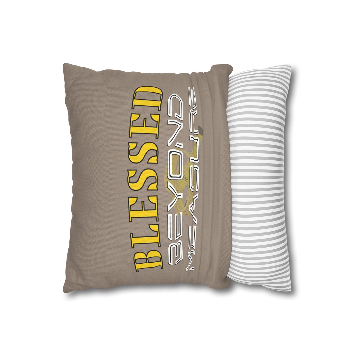Blessed Beyond Measure square throw pillow