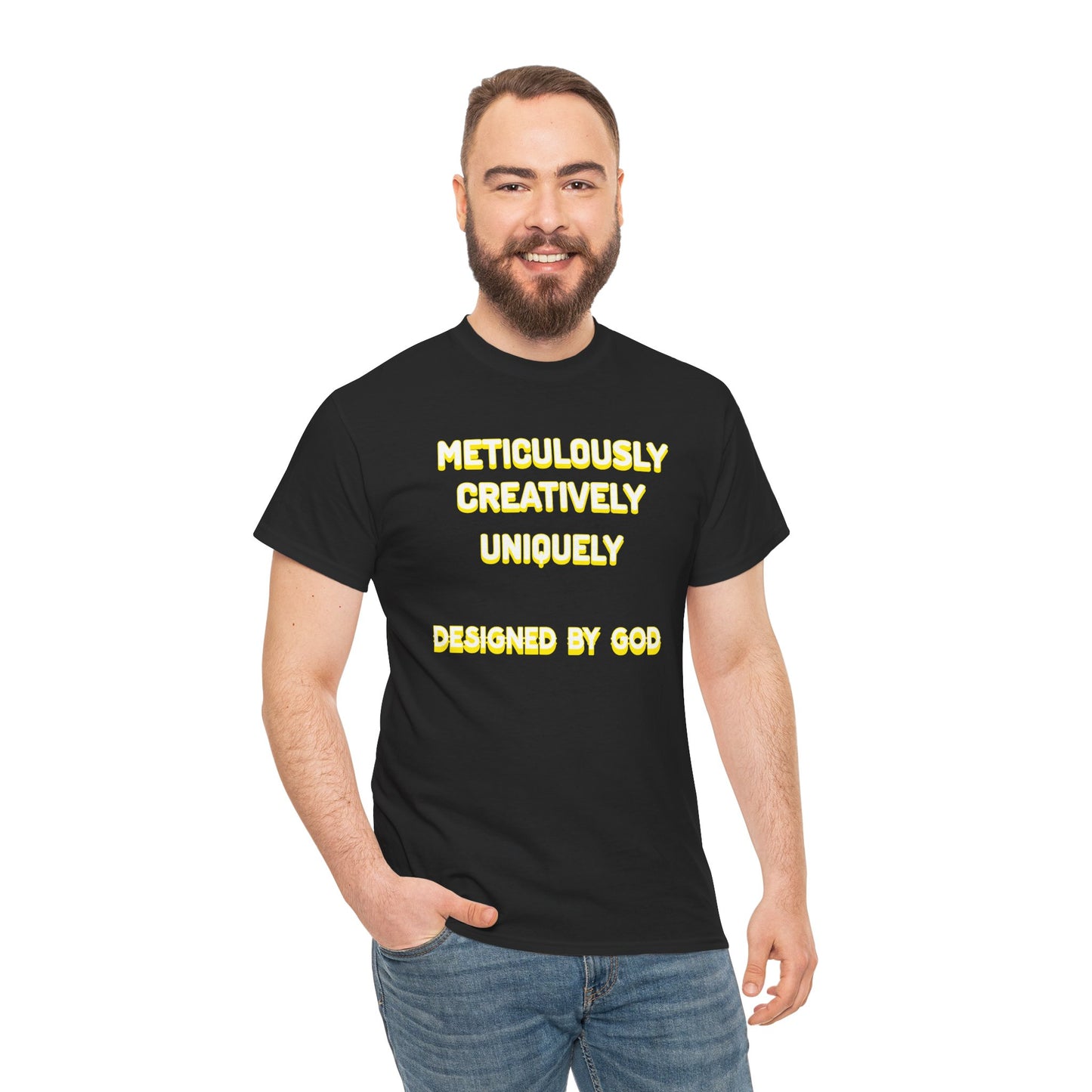 Unisex Heavy Cotton Tee - Designed by God - Creative & Unique Design