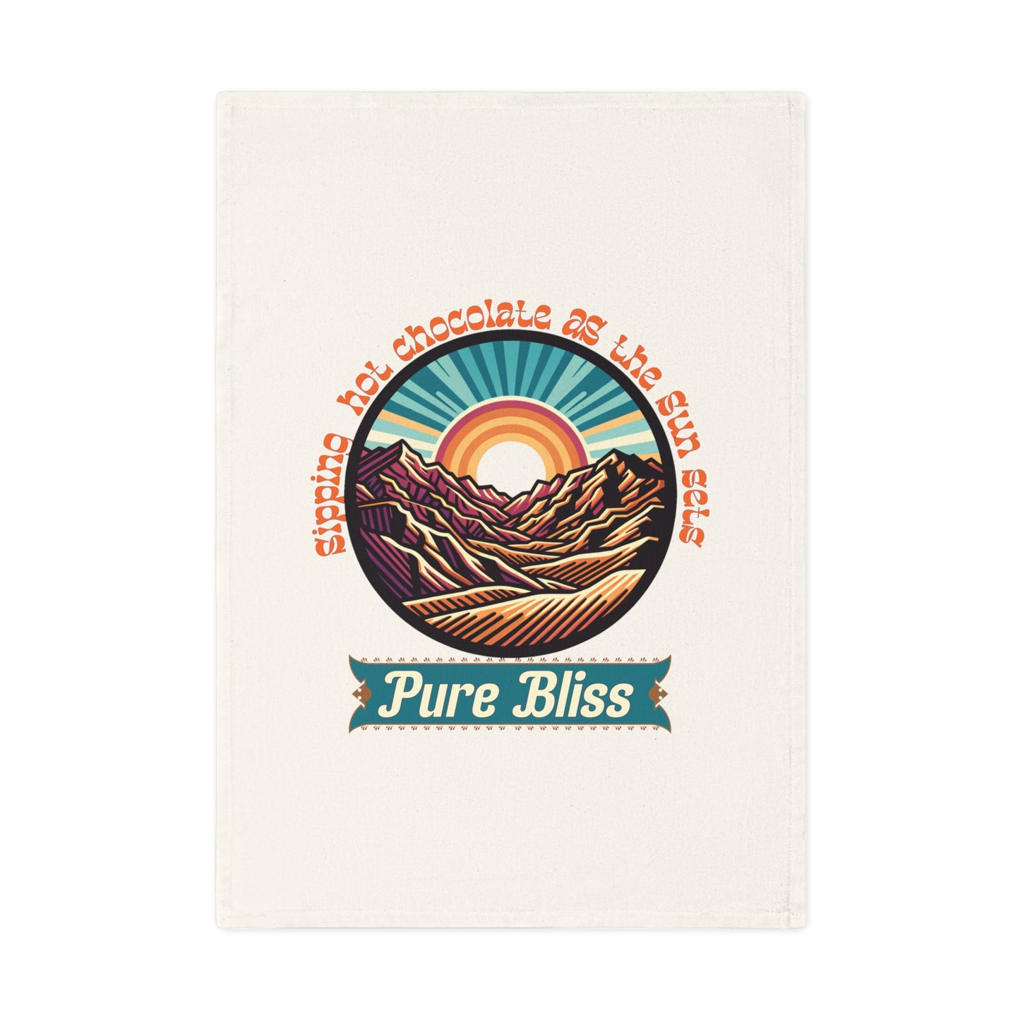 Pure Bliss Cotton Tea Towel - Cozy Mountain Vibes, Perfect for Home & Gift