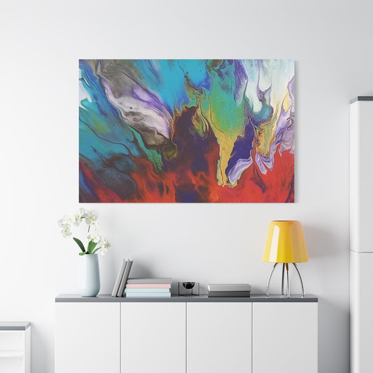 "The First Sunset" - Vibrant Abstract Canvas Art - Matte Stretched Wall Decor for Modern Spaces
