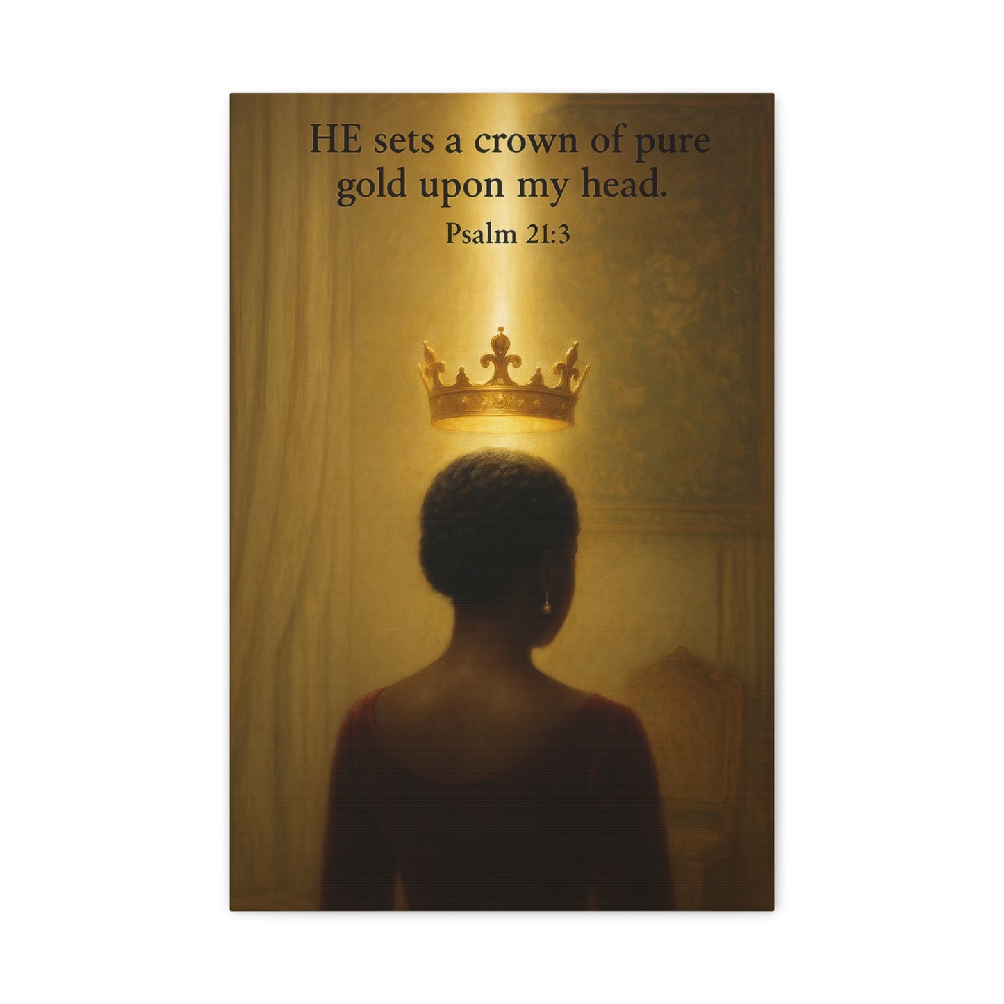 Inspirational Wall Art, African Queen Crowned by GOD, Christian Art