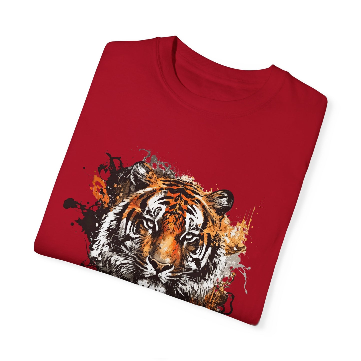 An abstract depiction of a tiger with vibrant colours Unisex T-Shirt