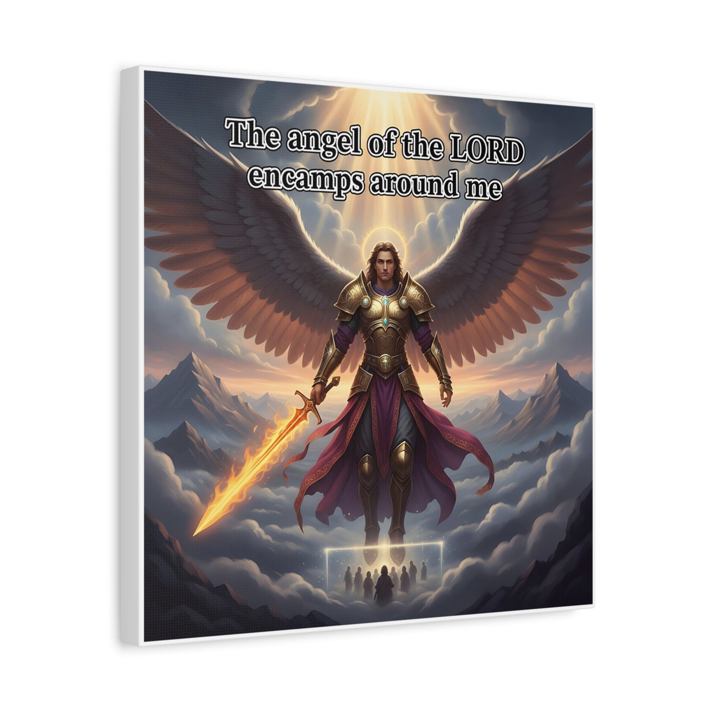Angel Print Inspirational Wall Art Canvas — Christian Home Decoration, Unique Motivational Gift