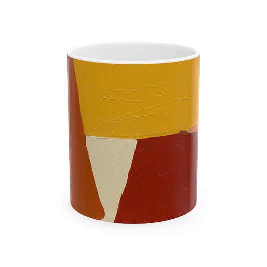 Abstract Earth Tones Mug — Modern Boho Ceramic Coffee Cup (11oz, 15oz)