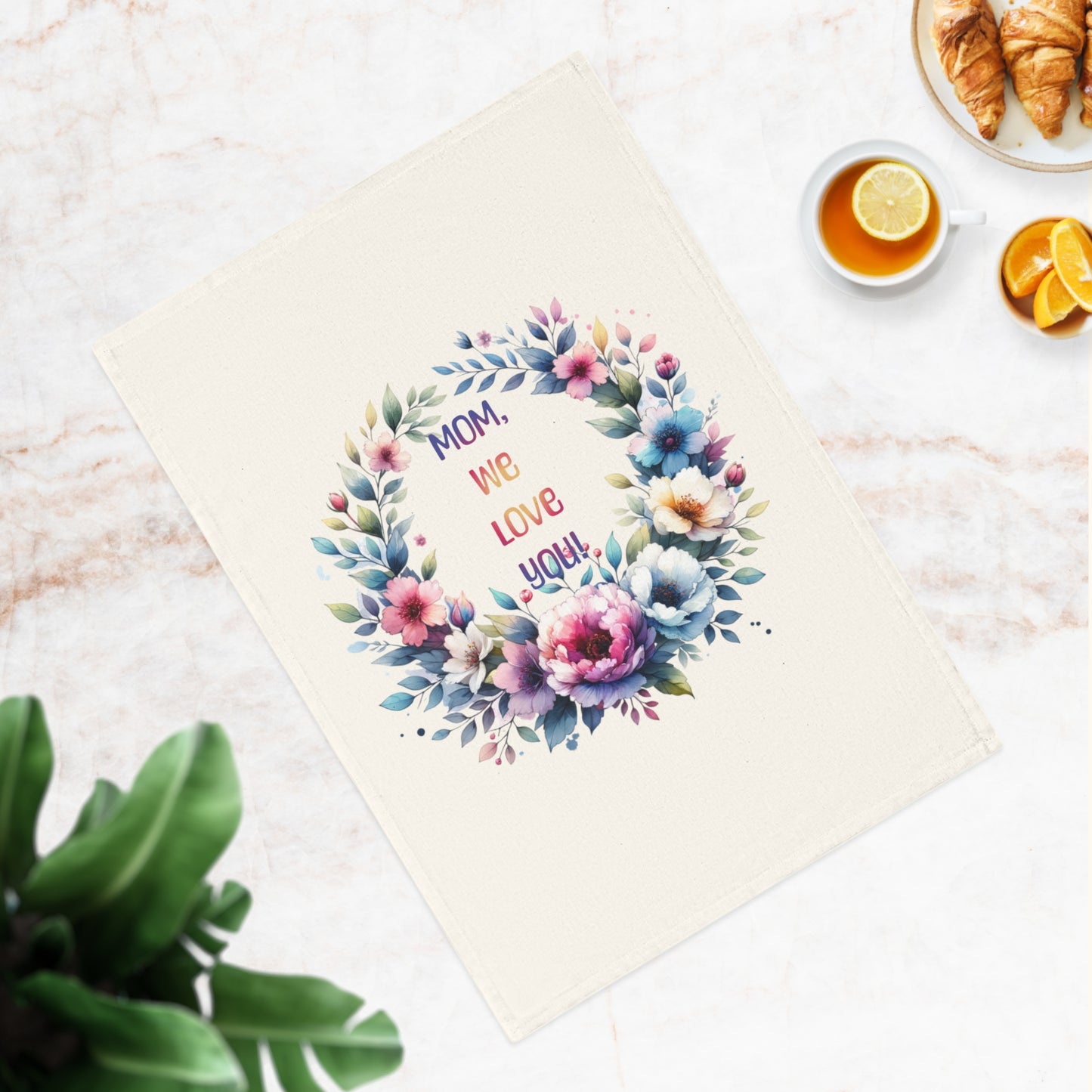 Floral Mom Tea Towel - Perfect Gift for Mother's Day