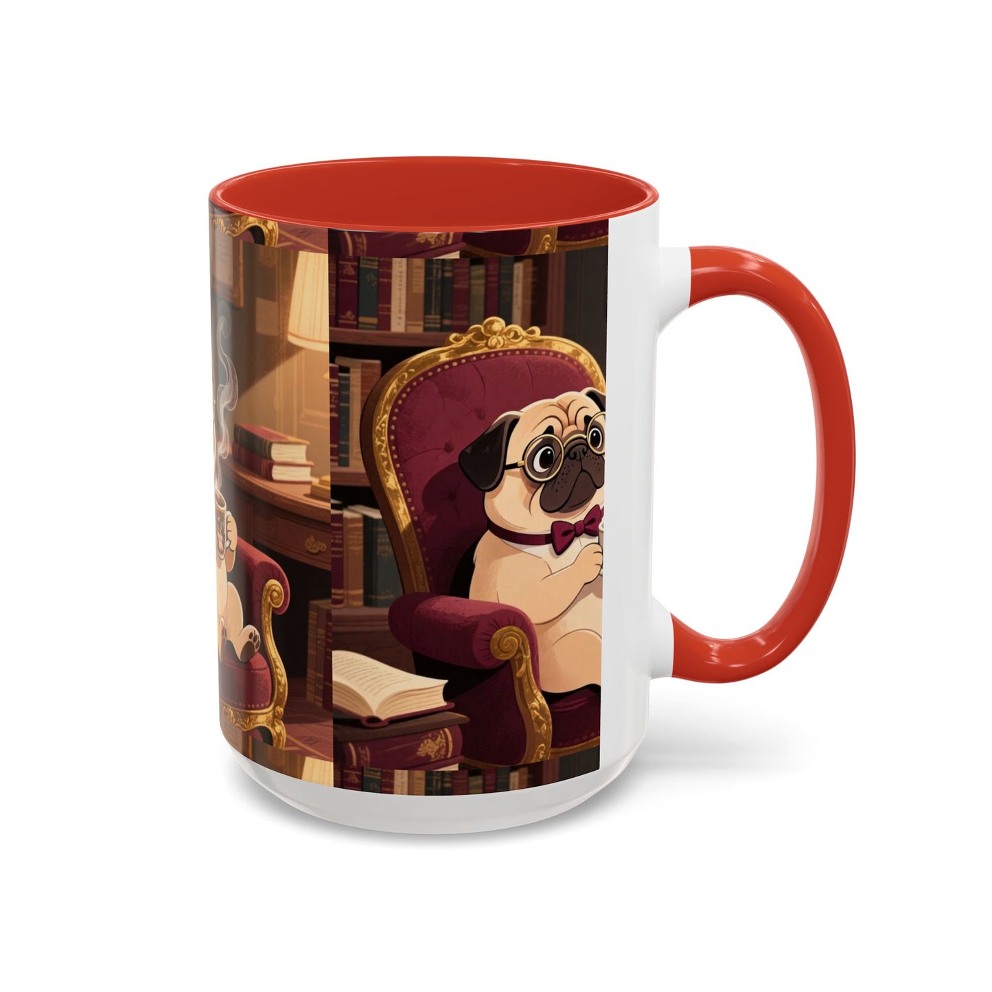 Pug in Armchair Coffee Mug — Cozy Literary Tea & Coffee Cup (11/15oz)