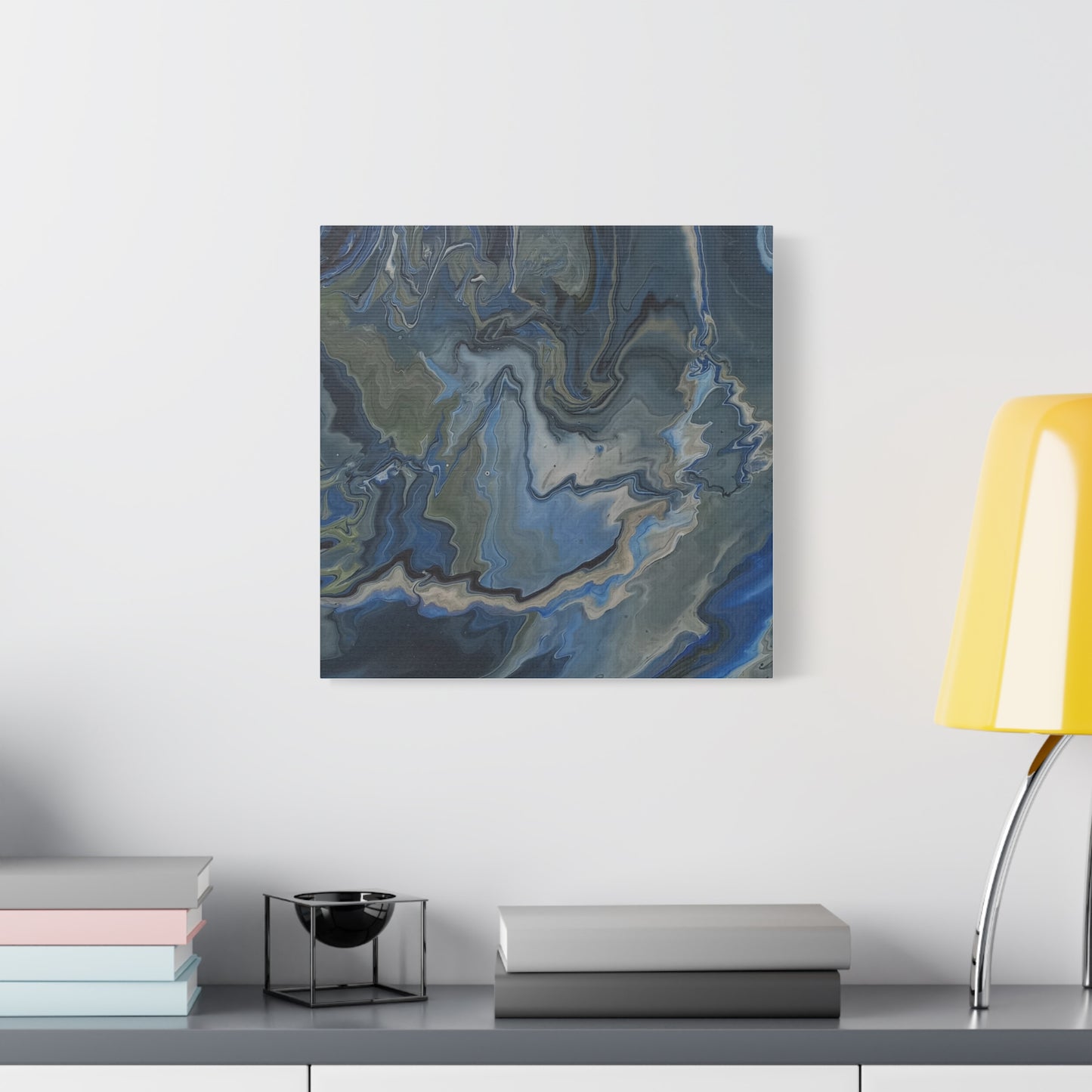 Blue Marble Abstract Matte Canvas Wall Art — Stretched 1.25"