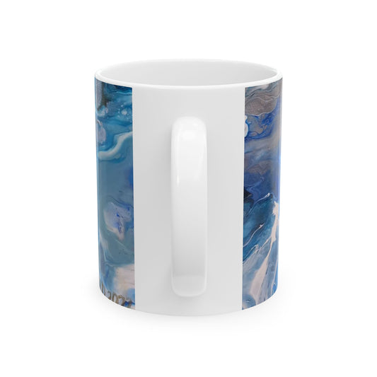 Artistic Blue Marble Ceramic Mug - Perfect for Coffee Lovers