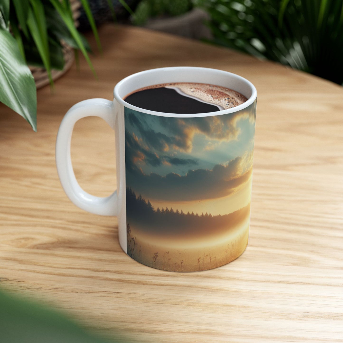 Sunrise Landscape Ceramic Mug – Morning Sun Scenic Coffee Cup (11oz, 15oz)