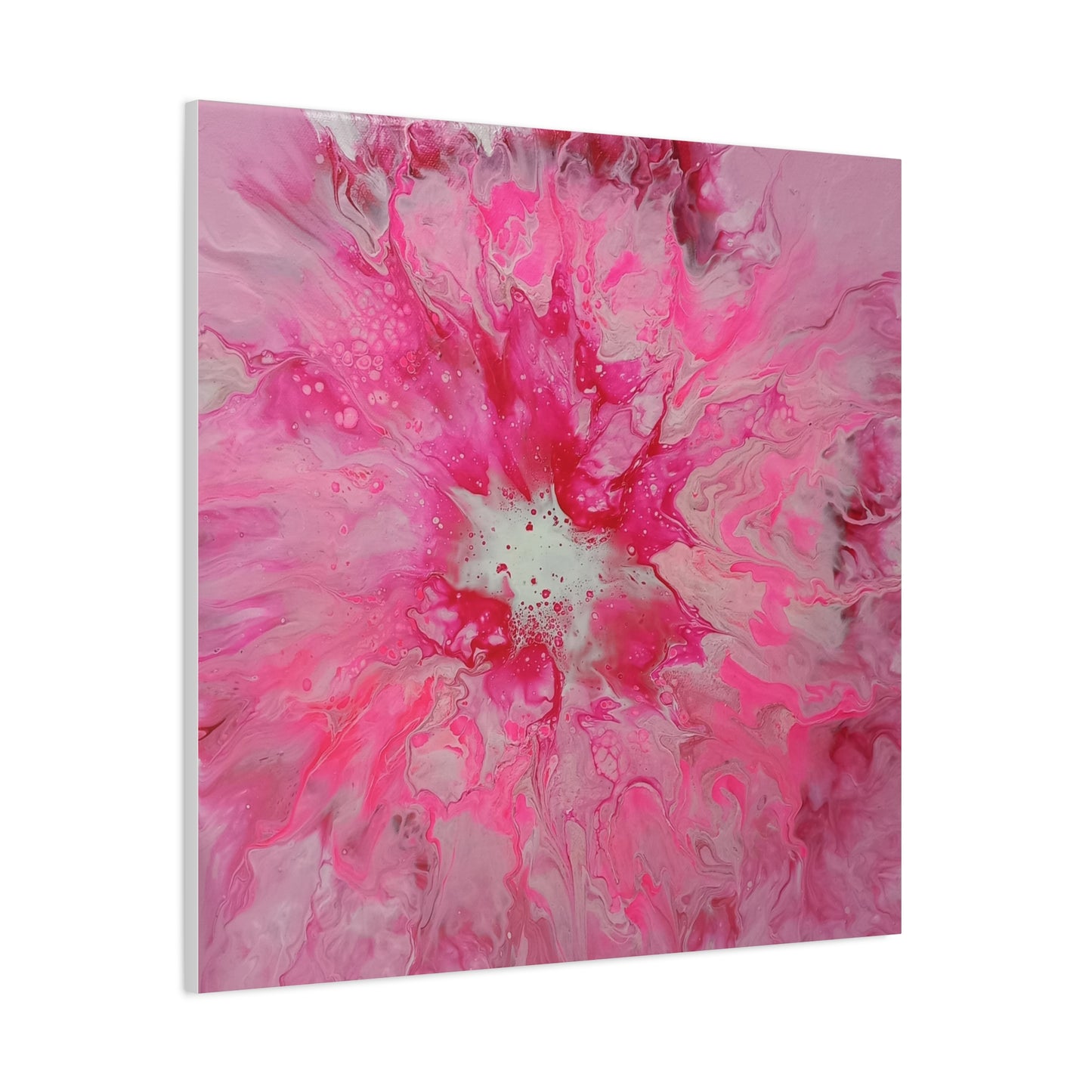 Pink Floral Explosion Matte Canvas Print — Abstract Flower Wall Art