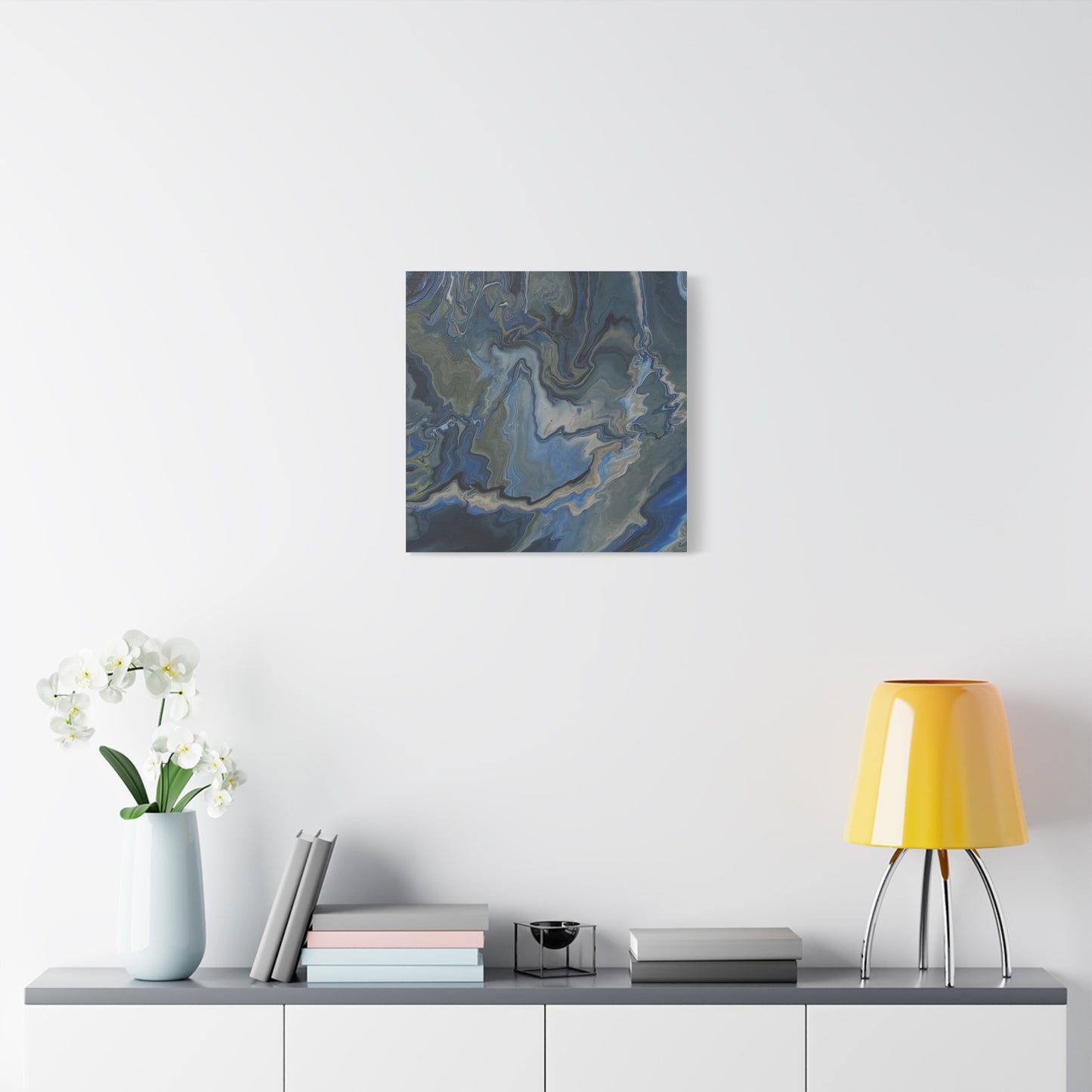 Blue Marble Abstract Matte Canvas Wall Art — Stretched 1.25"