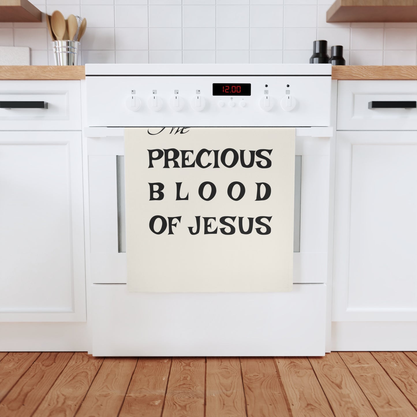 Inspirational Cotton Tea Towel - The Precious Blood of Jesus