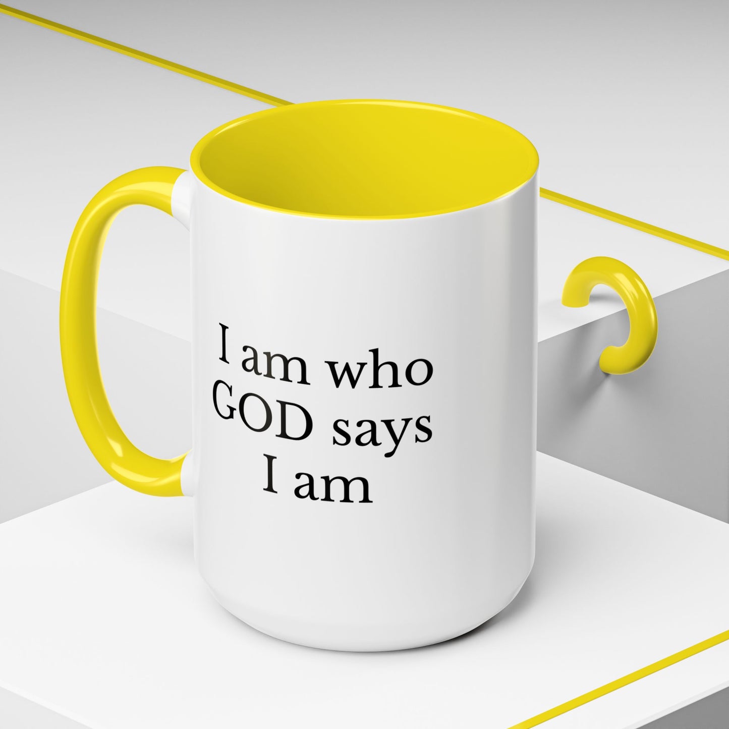 I AM WHO GOD SAYS I AM - Accent Coffee Mug (11, 15oz)