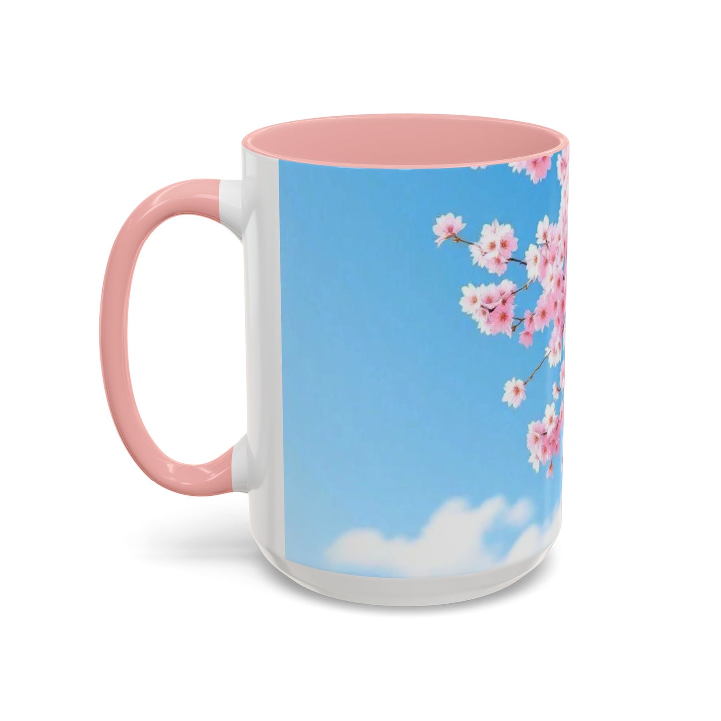 Cherry Blossom Accent Coffee Mug – Pink Sakura Floral 11/15oz
