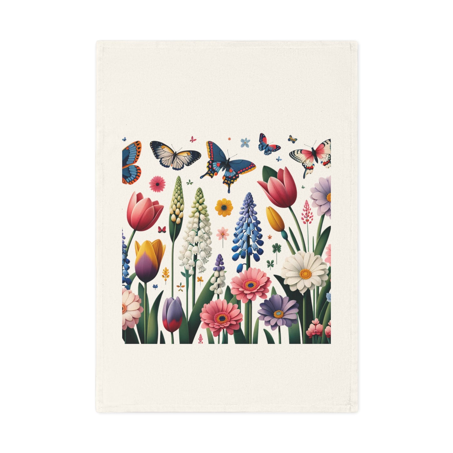 Floral Butterfly Cotton Tea Towel - Perfect for Spring Decor and Gifts