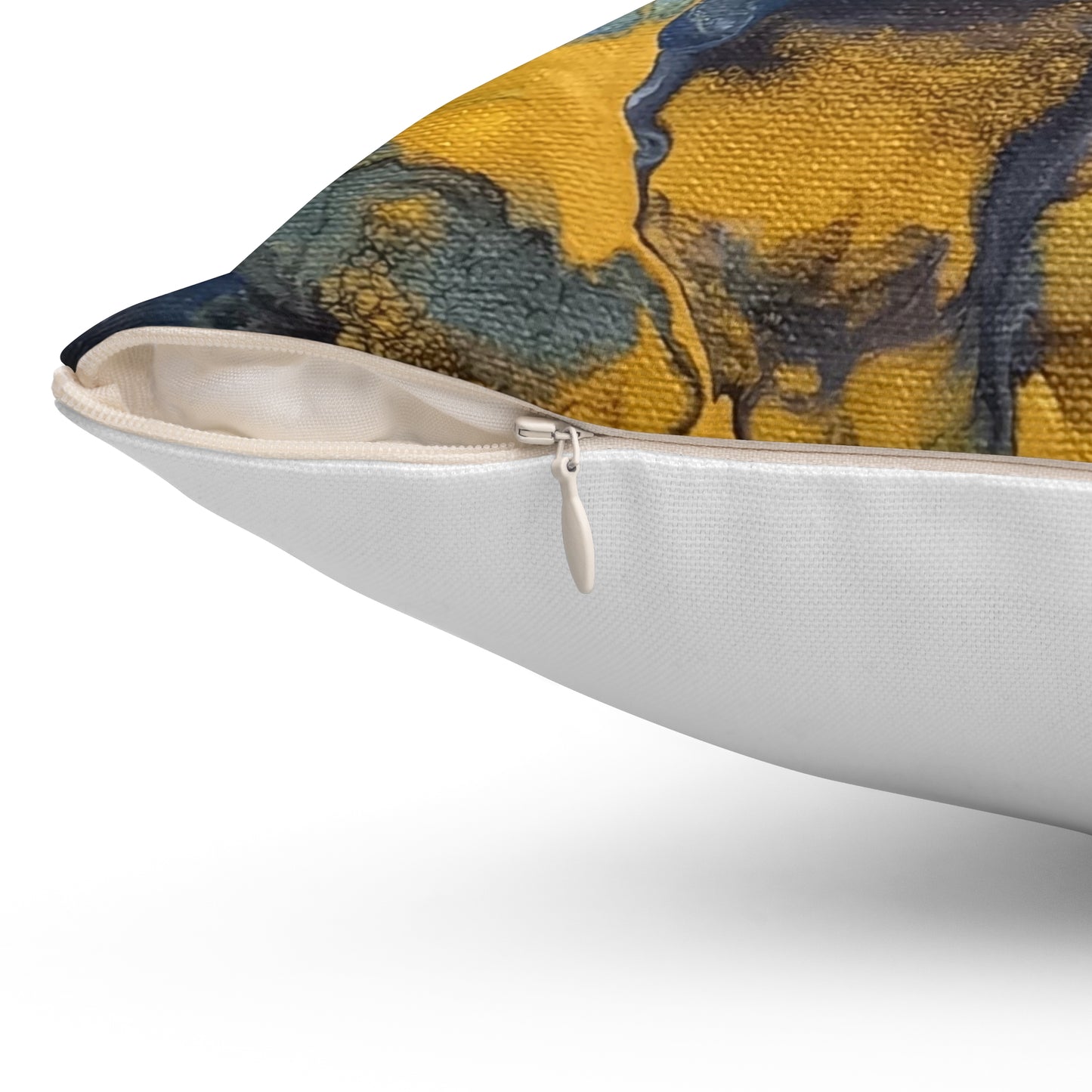 "Sunset" acrylic pour painting design template - Spun Polyester Square Pillow