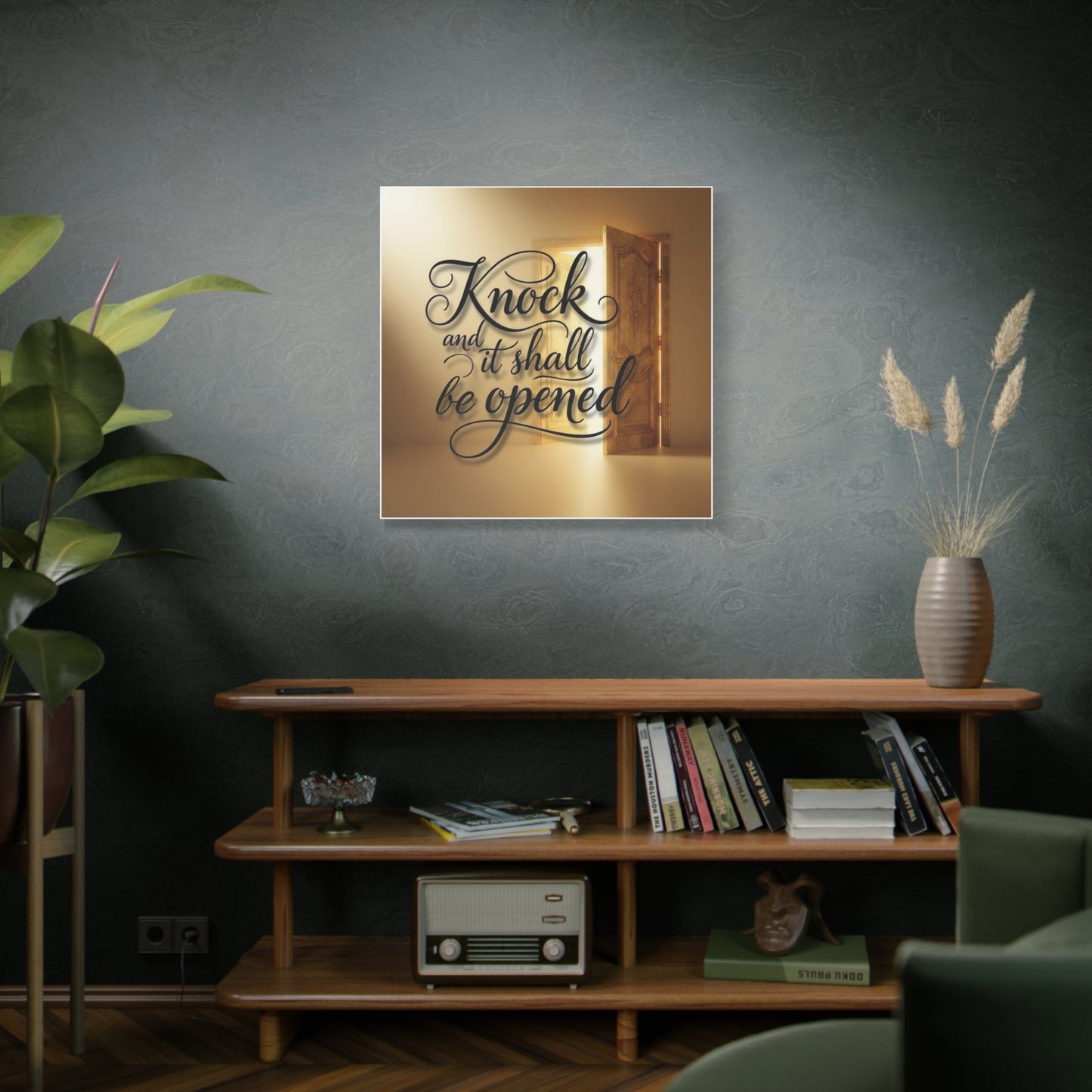 'Knock and It Shall Be Opened' Canvas Wall Art — Christian Scripture Decor, New Home Gift