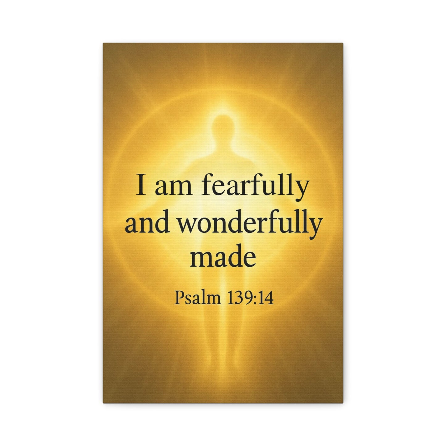 Psalm 139:14 Canvas Print — "Fearfully & Wonderfully Made" Christian Wall Art, Faith Decor Gift