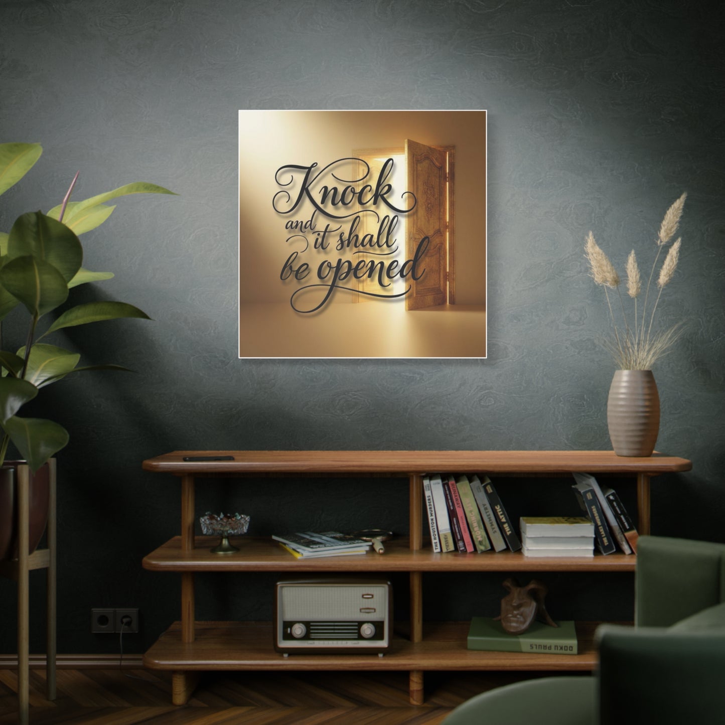 'Knock and It Shall Be Opened' Canvas Wall Art — Christian Scripture Decor, New Home Gift