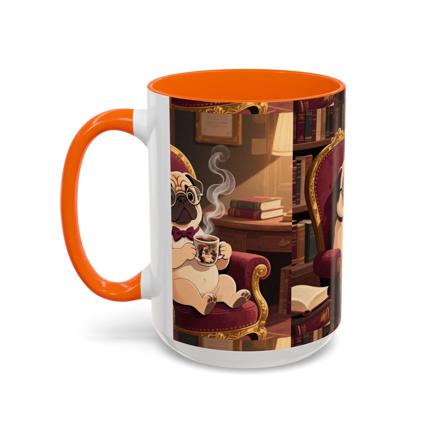 Pug in Armchair Coffee Mug — Cozy Literary Tea & Coffee Cup (11/15oz)