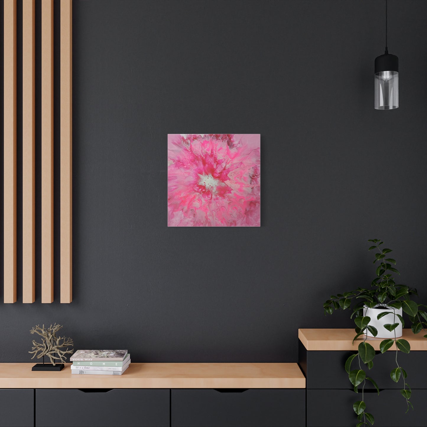 Pink Floral Explosion Matte Canvas Print — Abstract Flower Wall Art