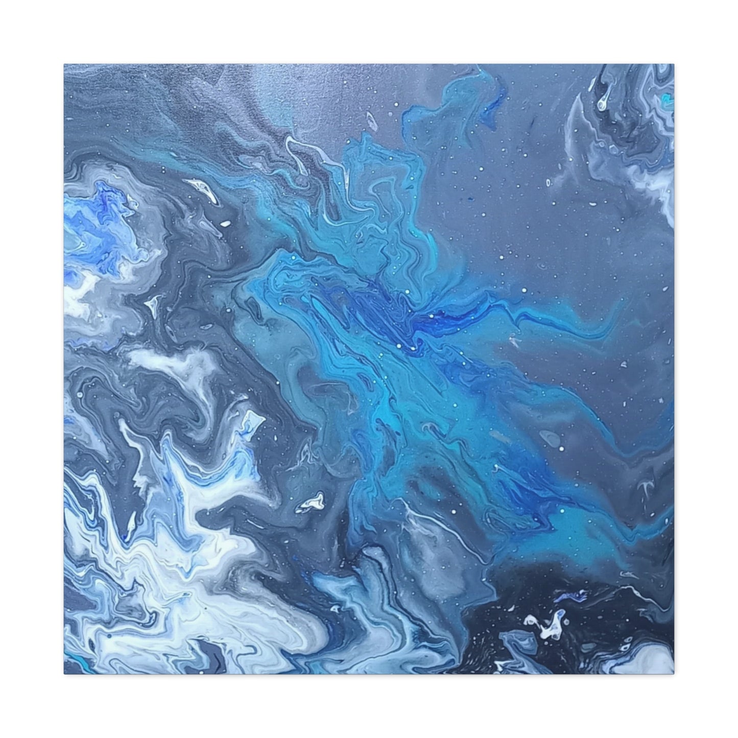 Ocean-Inspired Stretched Canvas Art - Abstract Blue Waves